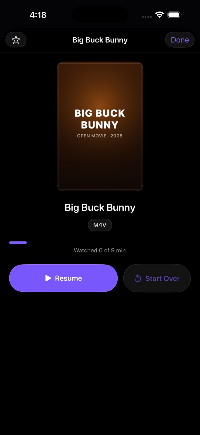 Movie detail page